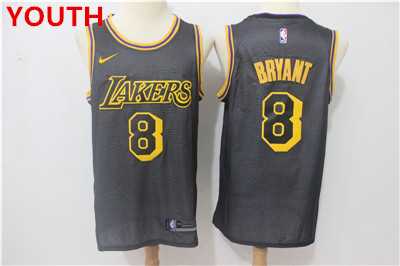 Youth Nike Lakers #8 Kobe Bryant Black City Edition Swingman Jersey->->NBA Jersey